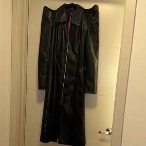 NWT SHEIN ICON PU Vegan Leather Mock Croc Avant Garde Cyberpunk Punk Goth Coat S